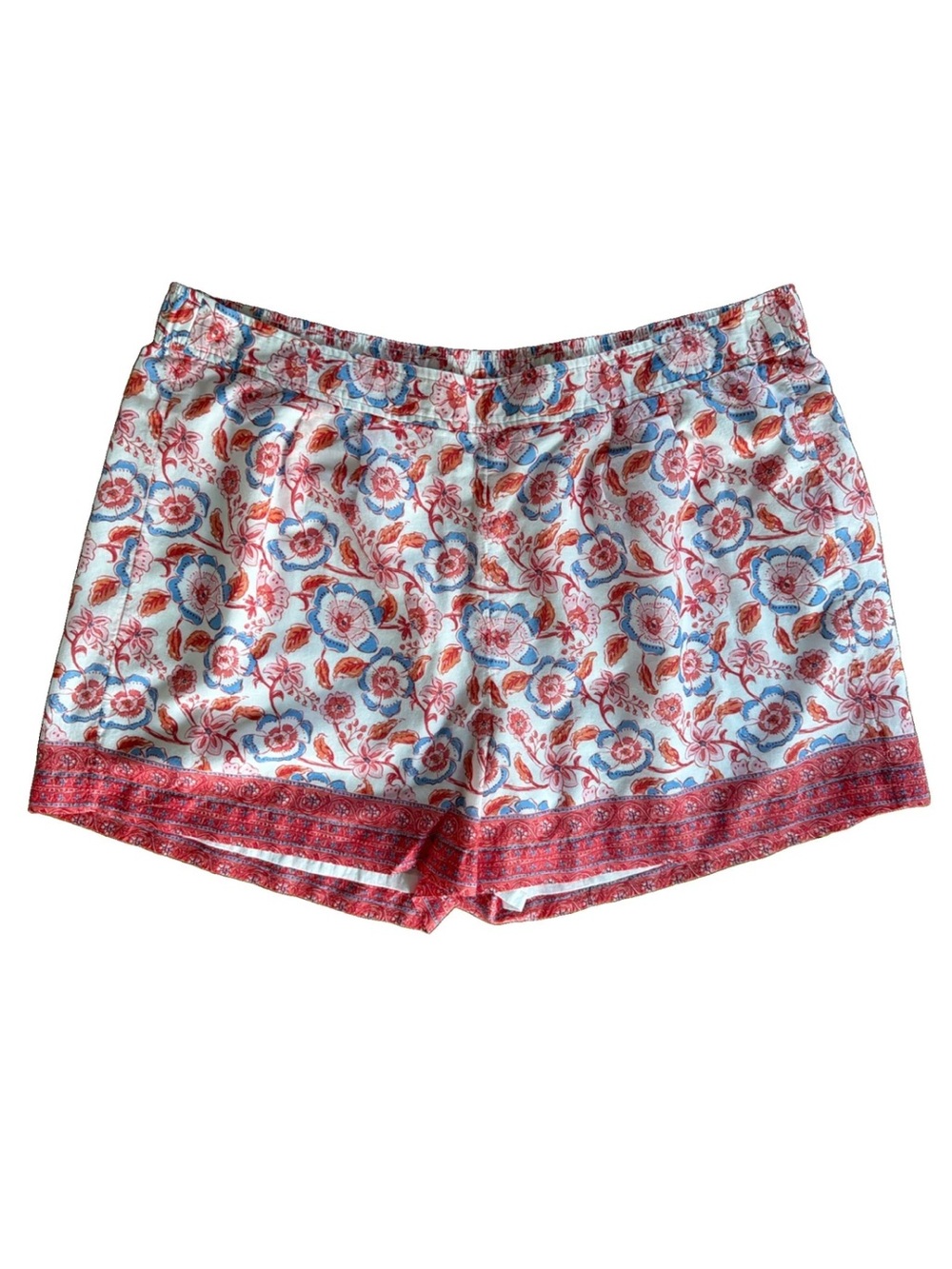 Vineyard Vines Frangipani Floral Pull-On Shorts Papaya Punch Size XL 38” Waist